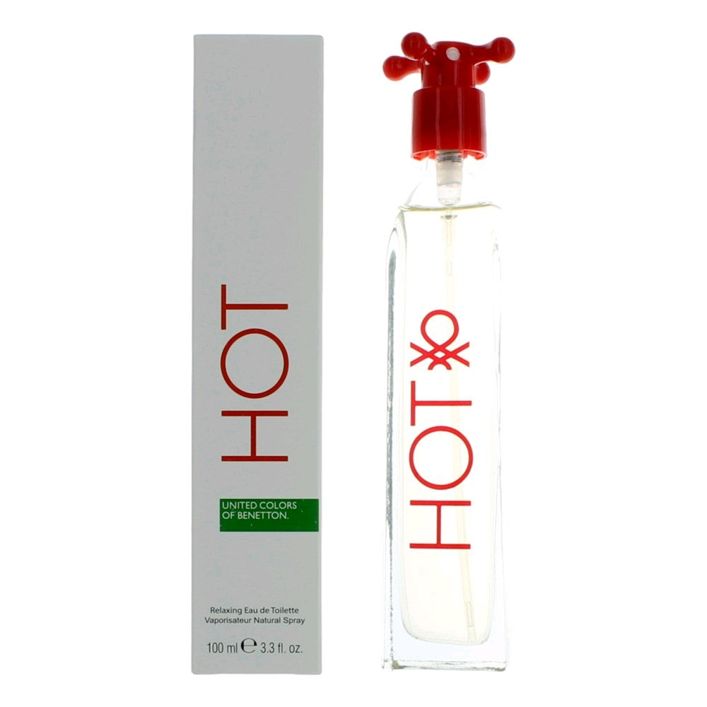 Bottle of Hot by Benetton, 3.3 oz Eau De Toilette Spray for Unisex